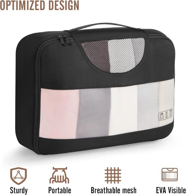 Veken 8 Set Packing Cubes for Travel, Suitcase Essentials Organizer Bags Set for... - Image 5