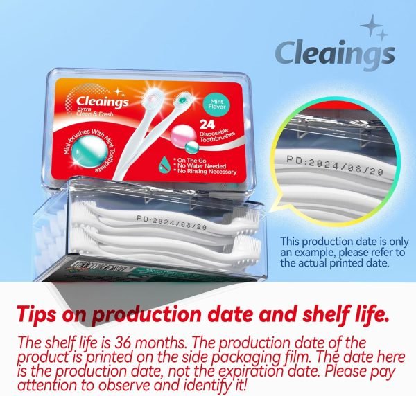 cleaings® Mini Brushes-Disposable Toothbrushes with Toothpaste and Pick for Work... - Image 3