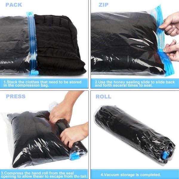 Compression Bags - Travel Accessories - 10 Pack Space Saver Bags - No Vacuum or ... - Image 3