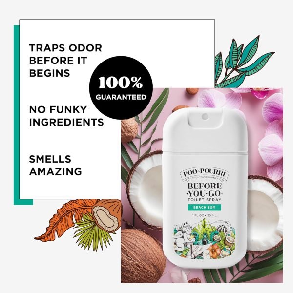 Poo-Pourri Before-You-Go Toilet Spray, Beach Bum, 1 Fl Oz Pocket Travel Size - C... - Image 4