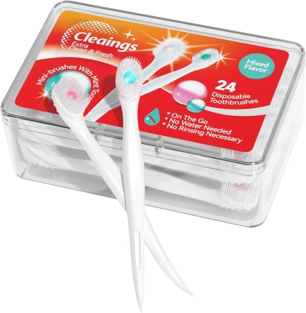 cleaings® Mini Brushes-Disposable Toothbrushes with Toothpaste and Pick for Work... - Image 2