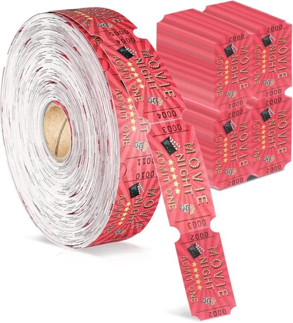 1000 Pieces Carnival Roll Tickets Raffle Tickets Single Roll Carnival Party Tick... - Image 2