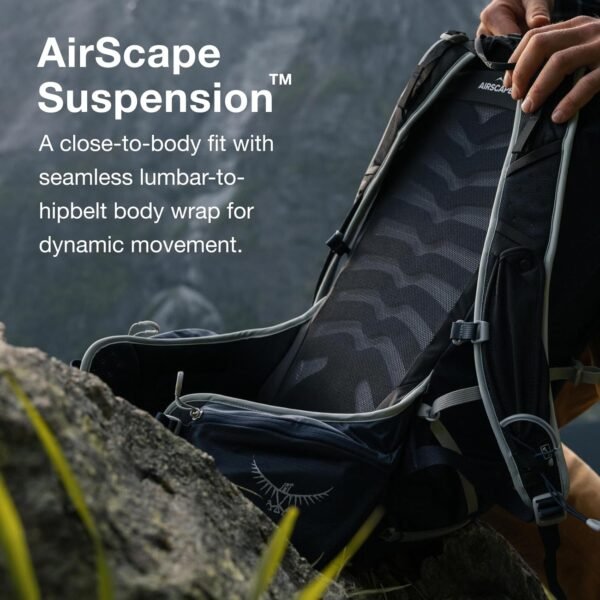 Osprey Talon 22L Men's Hiking Backpack with Hipbelt, Stealth Black, L/XL - Image 4