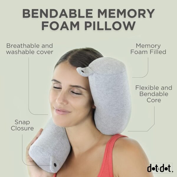 Dot&Dot Twist Memory Foam Travel Pillow for Airplanes - Travel Neck Pillow for S... - Image 4