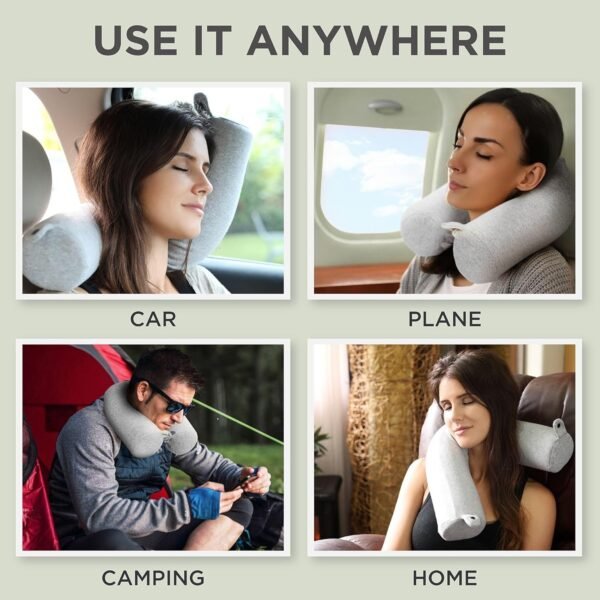 Dot&Dot Twist Memory Foam Travel Pillow for Airplanes - Travel Neck Pillow for S... - Image 6