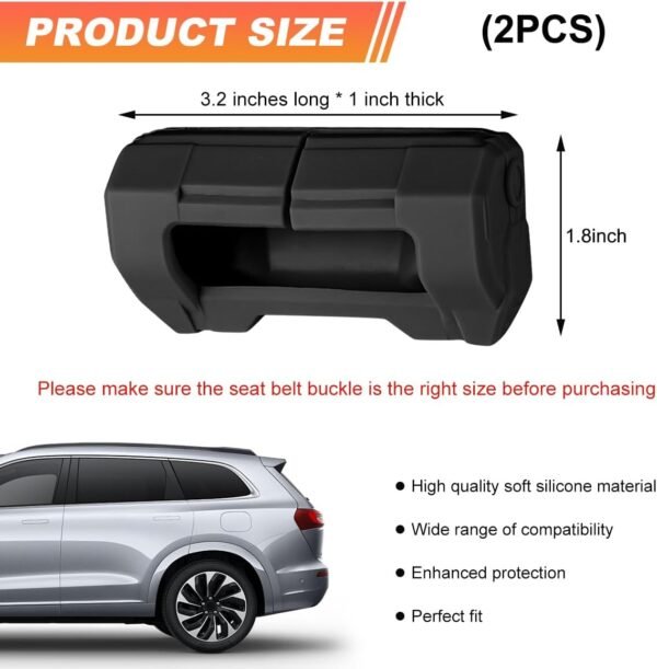 2PCS Car Seat Belt Buckle Covers, Anti-Scratch Silicone Seatbelt Clip Protective... - Image 3