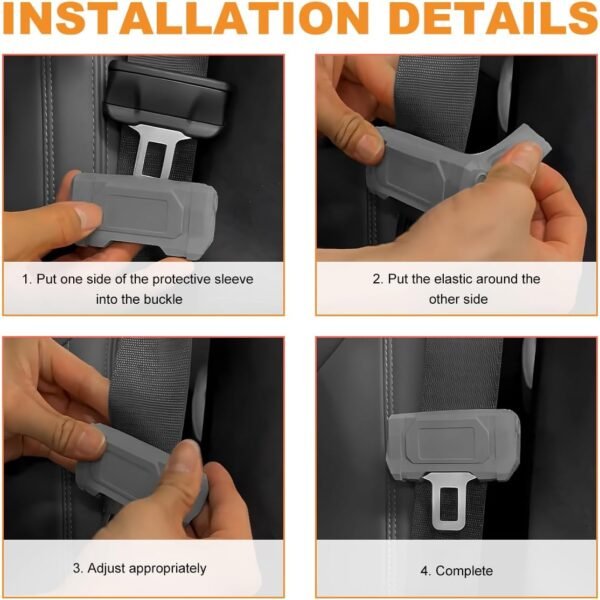 2PCS Car Seat Belt Buckle Covers, Anti-Scratch Silicone Seatbelt Clip Protective... - Image 6