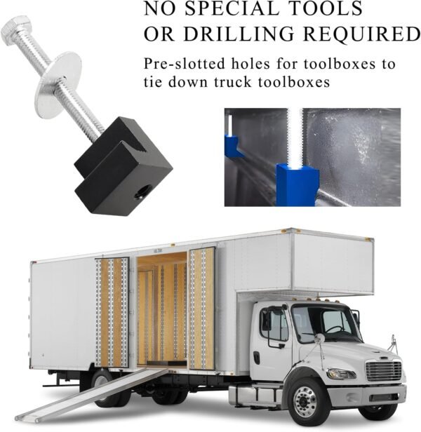 4 PCS Truck Tool Box Mounting Clamps, Aluminum Alloy J Hook Crossover Pickup Too... - Image 6