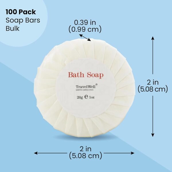 Travel Well Bar Soap Bulk - 100 Pack, 1.0 oz Travel Size Soap Bars - Individuall... - Image 3
