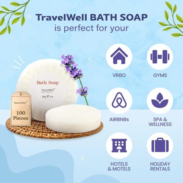 Travel Well Bar Soap Bulk - 100 Pack, 1.0 oz Travel Size Soap Bars - Individuall... - Image 4