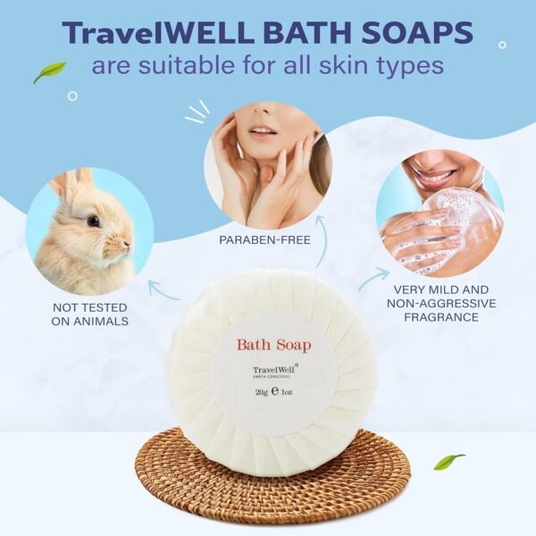 Travel Well Bar Soap Bulk - 100 Pack, 1.0 oz Travel Size Soap Bars - Individuall... - Image 7