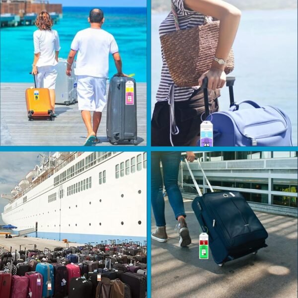 Royal Caribbean & Celebrity Luggage Tag Holders with Cruise Lanyards, Zip Seal C... - Image 7