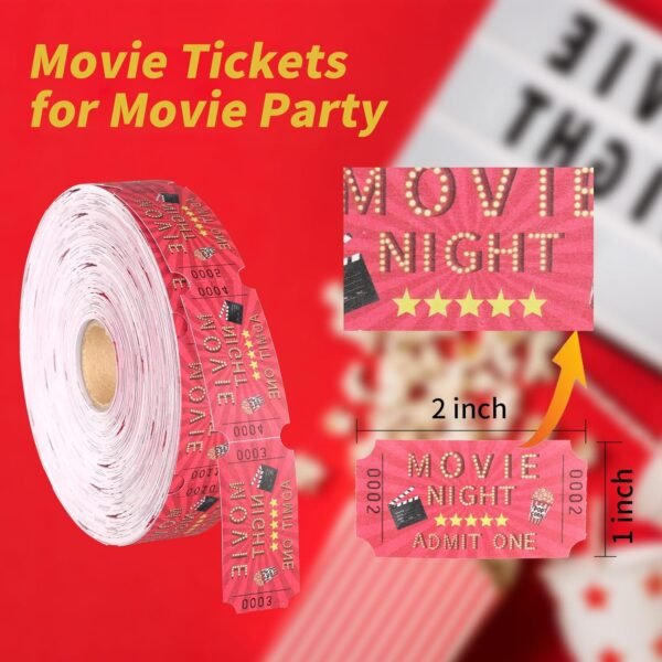 1000 Pieces Carnival Roll Tickets Raffle Tickets Single Roll Carnival Party Tick... - Image 3