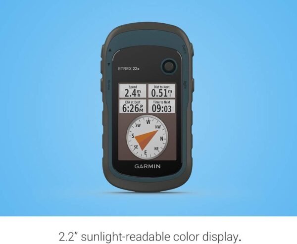 Garmin 010-02256-00 eTrex 22x, Rugged Handheld GPS Navigator, Black/Navy - Image 4
