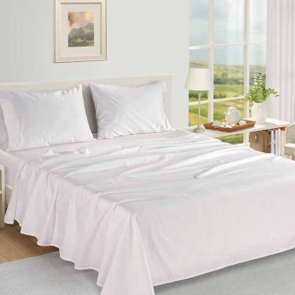 LANE LINEN 100% Egyptian Cotton Sheets Queen Size - 1000 Thread Count White Bed ... - Image 3