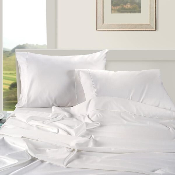 LANE LINEN 100% Egyptian Cotton Sheets Queen Size - 1000 Thread Count White Bed ... - Image 4
