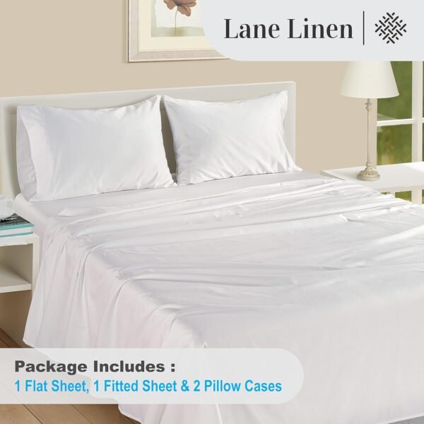 LANE LINEN 100% Egyptian Cotton Sheets Queen Size - 1000 Thread Count White Bed ... - Image 5