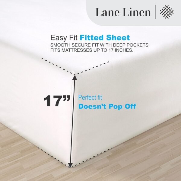 LANE LINEN 100% Egyptian Cotton Sheets Queen Size - 1000 Thread Count White Bed ... - Image 7