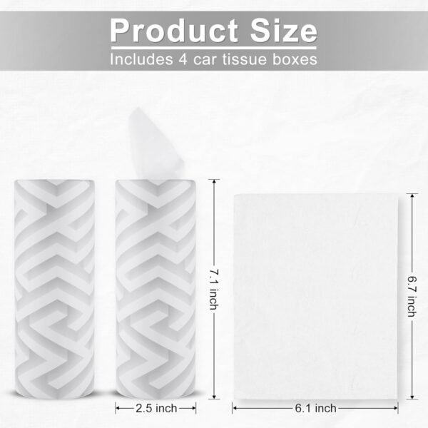 SINGARO Car Tissue Holder, 4 Pack Car Cup Holder Facial Tissues with Kleenex Tra... - Image 3