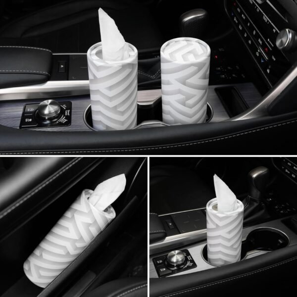 SINGARO Car Tissue Holder, 4 Pack Car Cup Holder Facial Tissues with Kleenex Tra... - Image 6