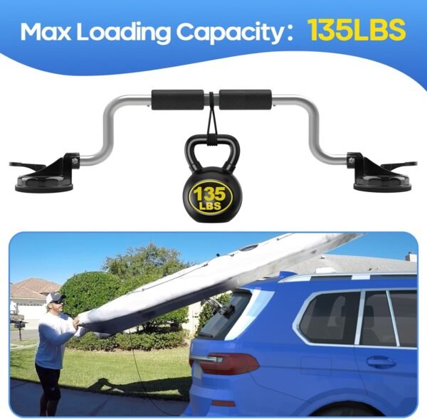 Kayak Roller, Kayak Loader Assist with Heavy-Duty Suction Cups Boat Roller Load ... - Image 5