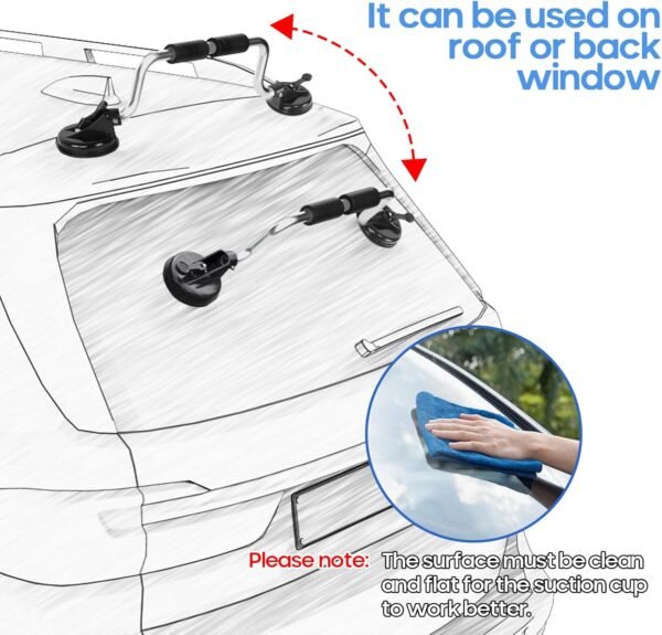 Kayak Roller, Kayak Loader Assist with Heavy-Duty Suction Cups Boat Roller Load ... - Image 6