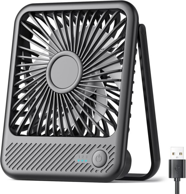 Koonie USB Desk Fan, Strong Wind Ultra Quiet Small Personal Fan with 180° Tilt F... - Image 2