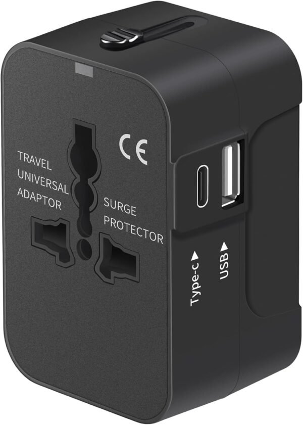 Travel Adapter with USB C, Universal All in One Worldwide Travel Adapter Power C... - Image 2