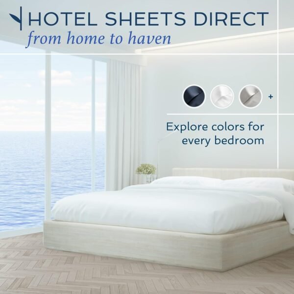 Hotel Sheets Direct 4 Piece Bed Sheet Set Queen Size, 100% Viscose Derived from ... - Image 10