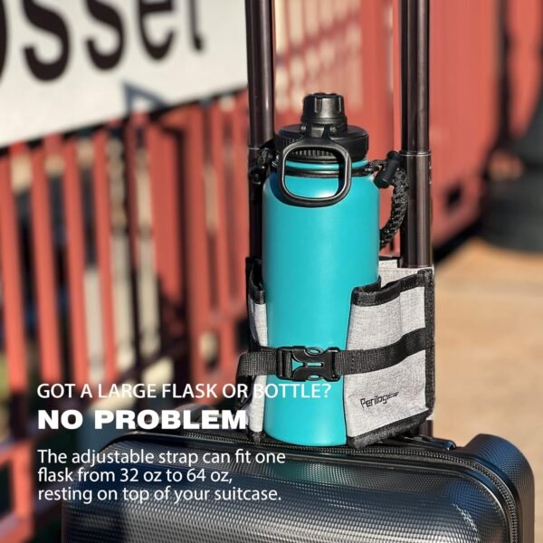 Perilogics Luggage Travel Cup Holder Hands Free Drink Caddy for Suitcase Handle.... - Image 4