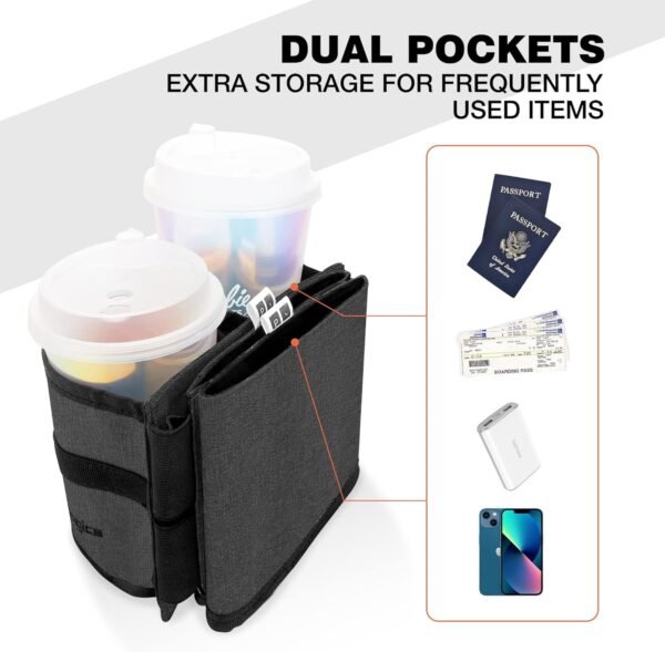 Perilogics Luggage Travel Cup Holder Hands Free Drink Caddy for Suitcase Handle.... - Image 7