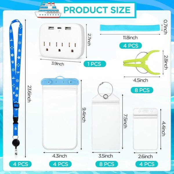 Cruise Ship Essentials Kit Include Cruise Luggage Tags Holder, Cruise Lanyards, ... - Image 6