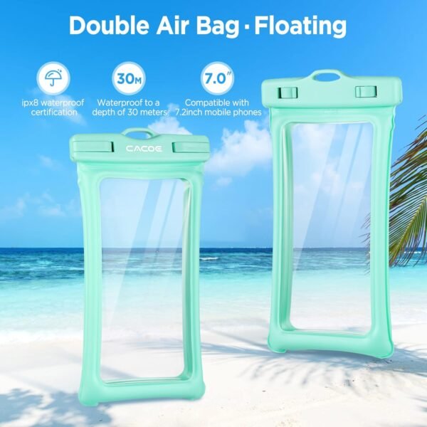CACOE [Floatable] Floating Universal IPX8 Waterproof Phone case 2 Pack-Up to 7.0... - Image 4