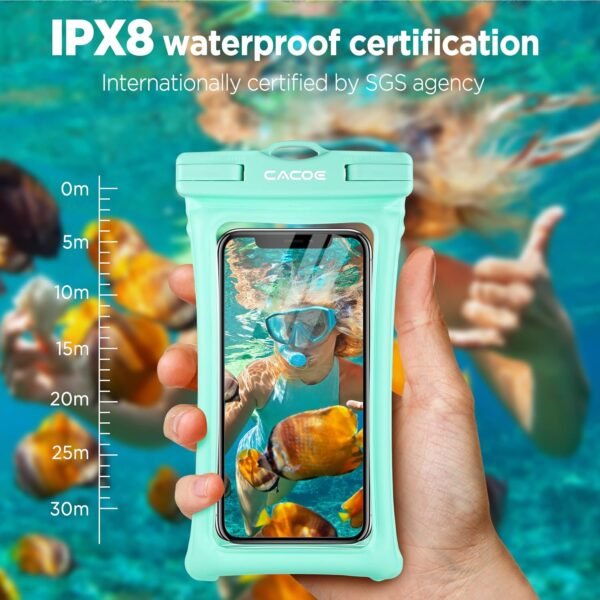 CACOE [Floatable] Floating Universal IPX8 Waterproof Phone case 2 Pack-Up to 7.0... - Image 7