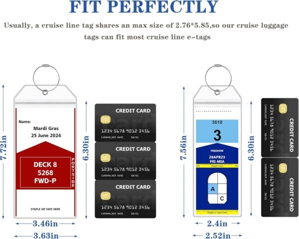 8 Pack Luggage Tags for Cruise Ship Essentials for NCL, Princess, Carnival, Roya... - Image 3