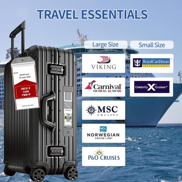 8 Pack Luggage Tags for Cruise Ship Essentials for NCL, Princess, Carnival, Roya... - Image 4