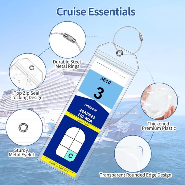 8 Pack Luggage Tags for Cruise Ship Essentials for NCL, Princess, Carnival, Roya... - Image 5
