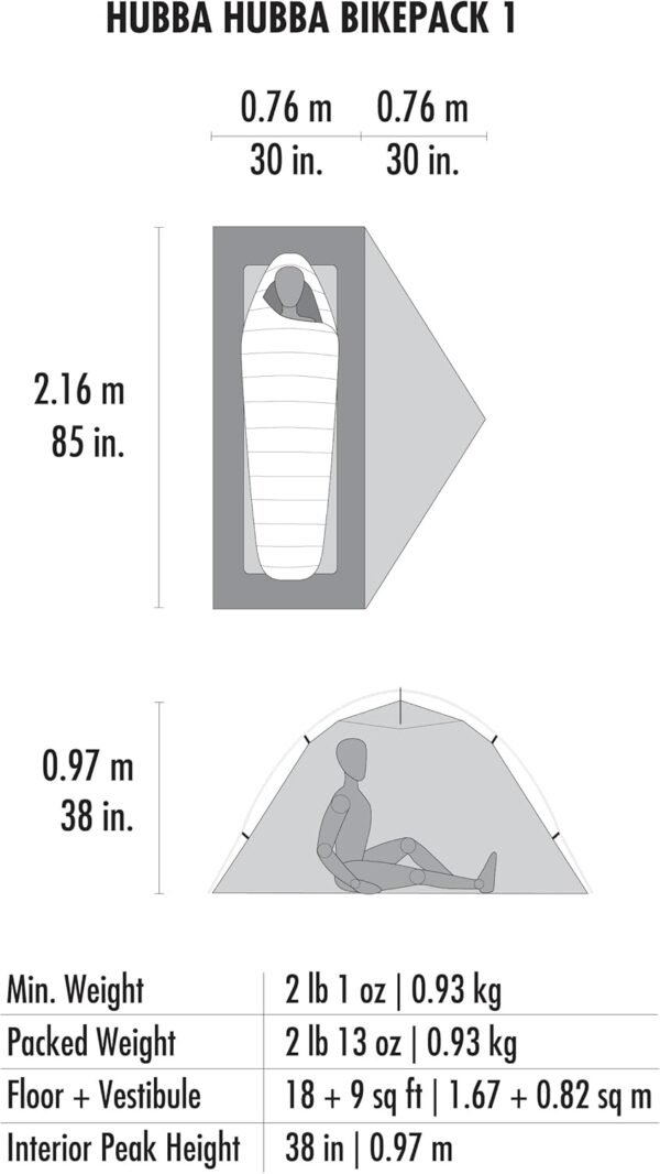 MSR Hubba Hubba Bikepack 1 Person Bikepacking Tent - Image 12