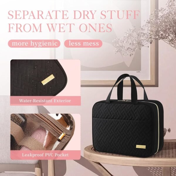 HOTOR Travel Toiletry Bag - Toiletry Bag w/Hanging Hook - Spacious Toiletry Bag ... - Image 6