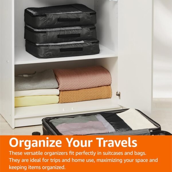 Amazon Basics Large Packing Cubes for Travel, Packing Organizers, 4-Piece-Set Wi... - Image 8