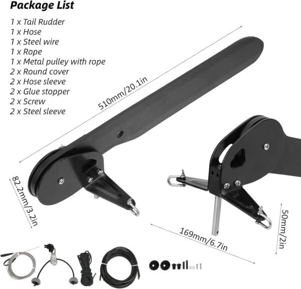 Kayak Rudders Kit, Canoeing Rudder Replacement Parts, Tail Vane Rudder Set for S... - Image 3
