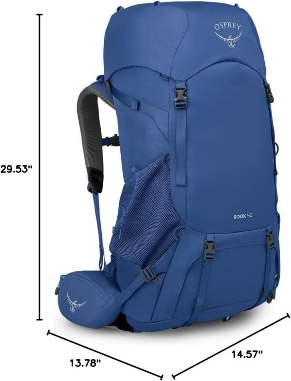 Osprey Rook 50L Men's Backpacking Backpack, Astology Blue/Blue Flame - Image 13