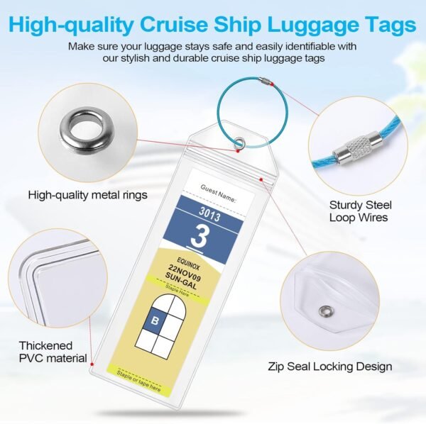 Cruise Luggage Tags for Royal Caribbean Ships and Celebrity, 6Pack Clear Tags Cr... - Image 4