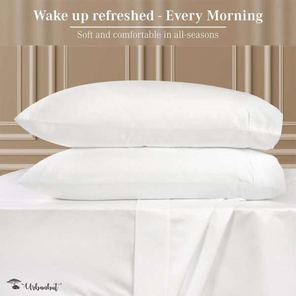 URBANHUT 1000 Thread Count Egyptian Cotton Sheets Twin Size, Long Staple Soft & ... - Image 4