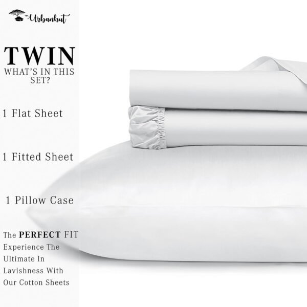 URBANHUT 1000 Thread Count Egyptian Cotton Sheets Twin Size, Long Staple Soft & ... - Image 5