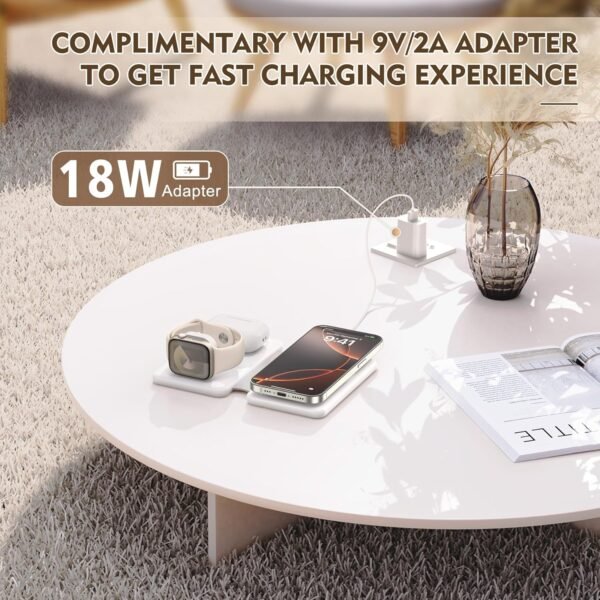 Magnetic Wireless Charger for iPhone: 3 in 1 Travel Charging Station for Apple D... - Image 6