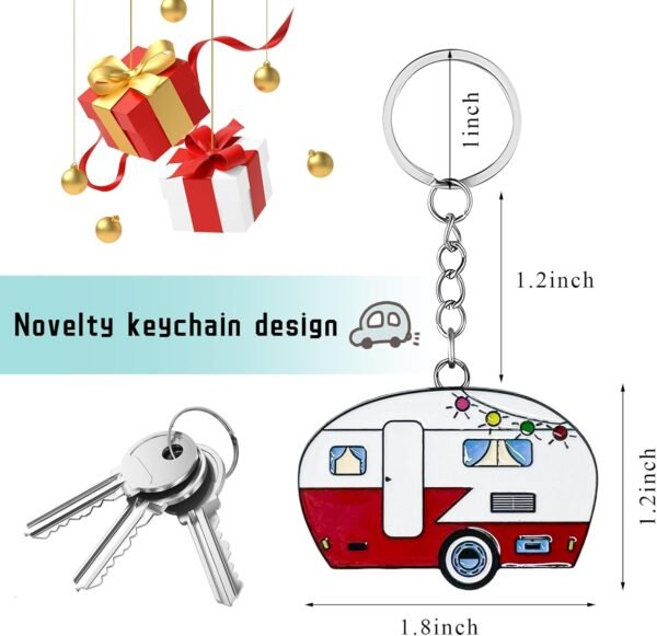 Camper Keychain, Happy RV Camper Keyring, Travel Trailers Key Chain Gift for Cam... - Image 3