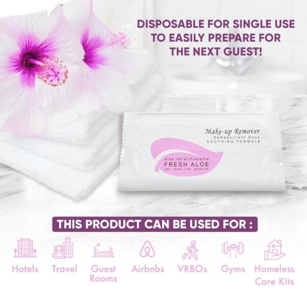 Fresh Aloe Makeup Remover Wipe for Hotel, AirBnB, VRBO, Vacation Rental (Case of... - Image 3