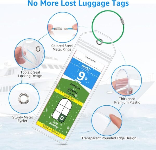 5 Pack Cruise Luggage Tag Holder for Royal Caribbean & Celebrity Ships in 2024-2... - Image 6