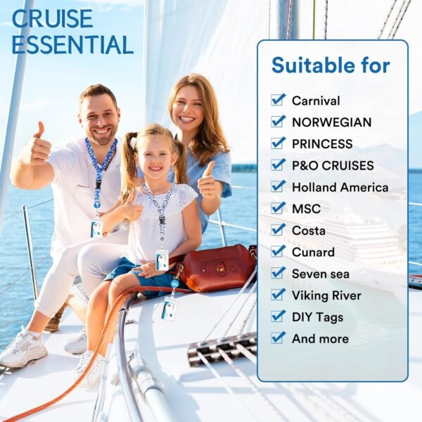 6 Pack Cruise Lanyards Set for Ship Cards, with Retractable Badge Reel Id Card H... - Image 7